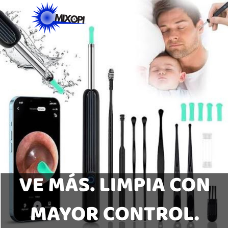 Otoscopio Limpiador de Oidos con Luz y Camara HD